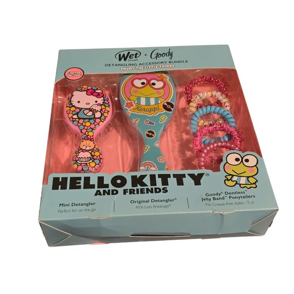 Hello Kitty & Friends Detangling Accessory Bundle Detangler & Goody Ponytailers - Picture 1 of 2